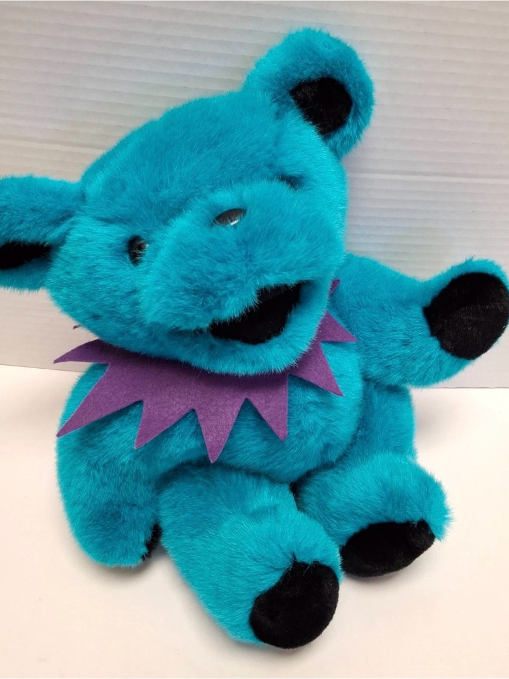 Vtg 90s Grateful Dead Teal Aqua Blue Dancing Plush Bear Steven Smith Jointed 12"